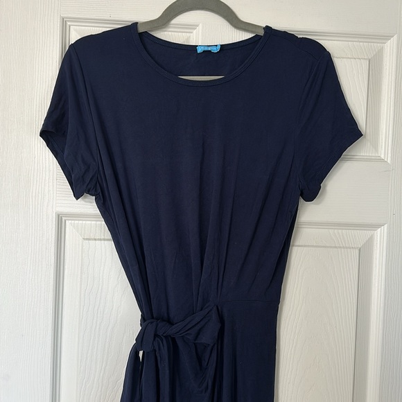 J. McLaughlin Elora Navy Jersey Faux Wrap Dress, size XL - Picture 3 of 5
